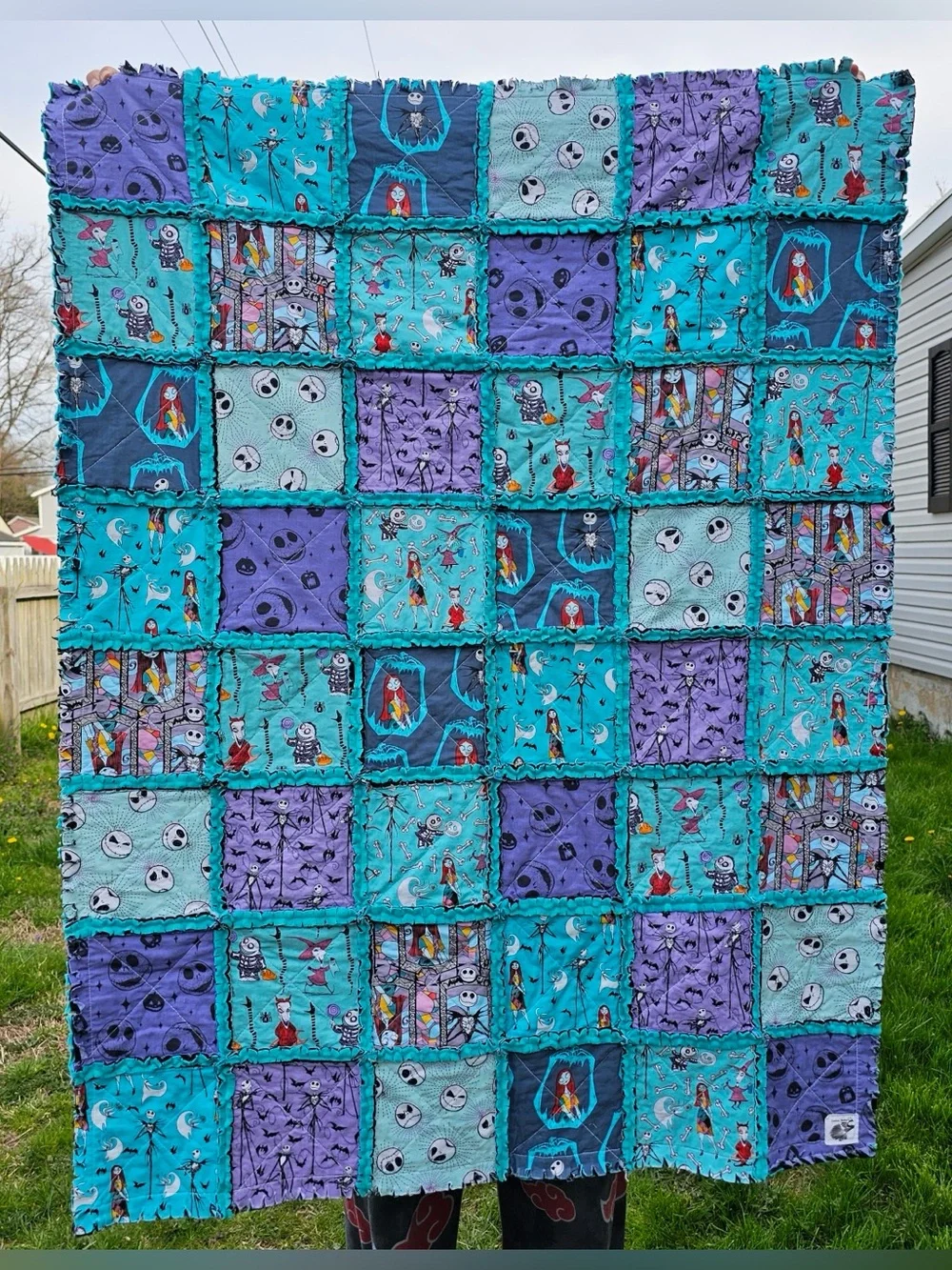 NEW Handmade Quilt, Crib Quilt, Rag Quilt, Nightmare Before Christmas